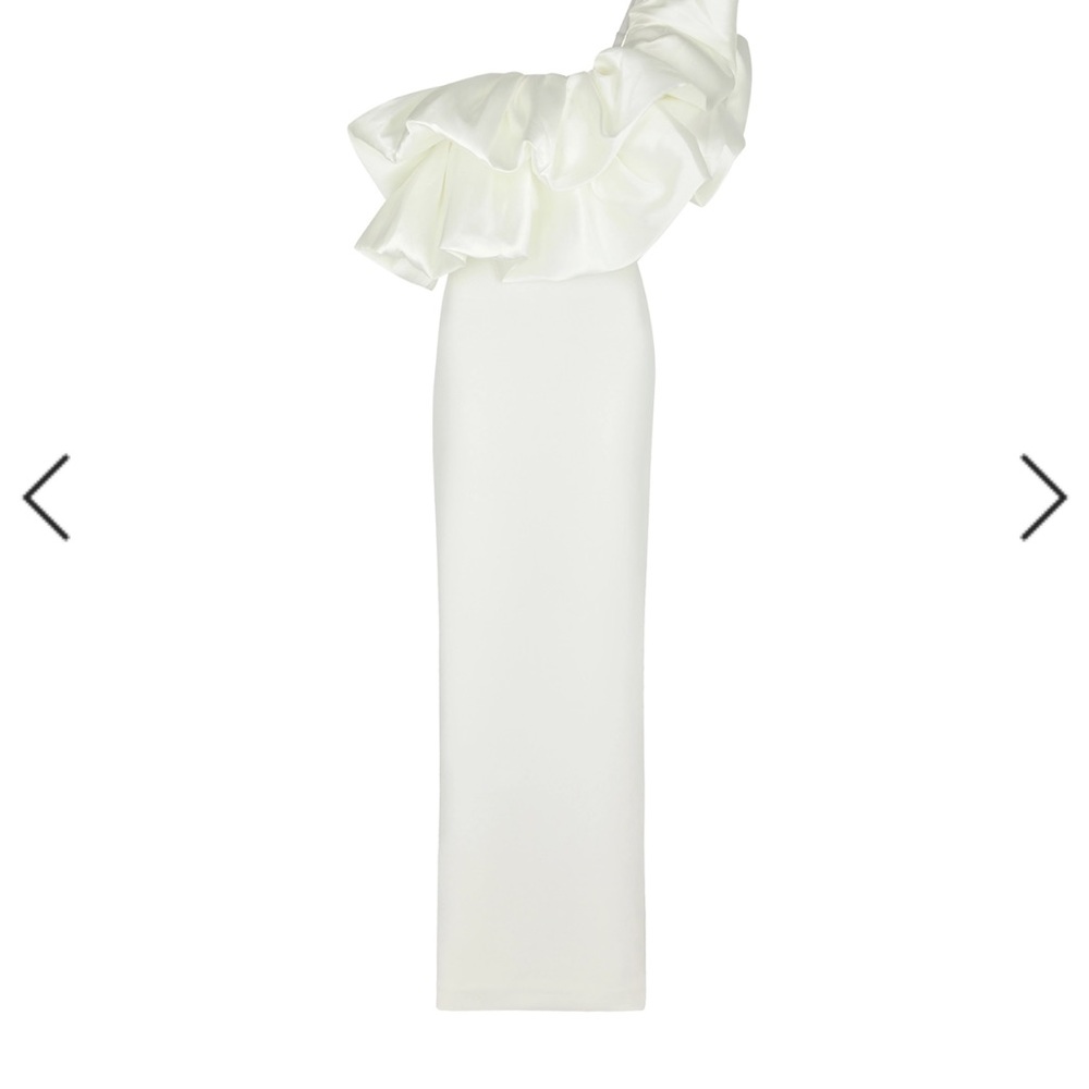 SOLACE LONDON
Ellis One-Shoulder Satin-Crepe Maxi Dress